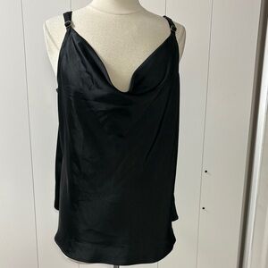 Ava & Viv Black Satin Camisole Top